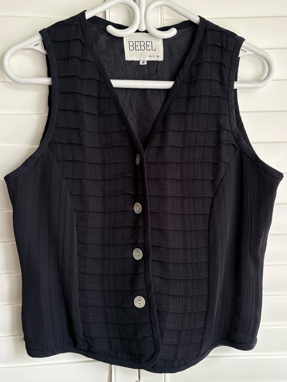 Vintage vest, navy blue, size small blouse
